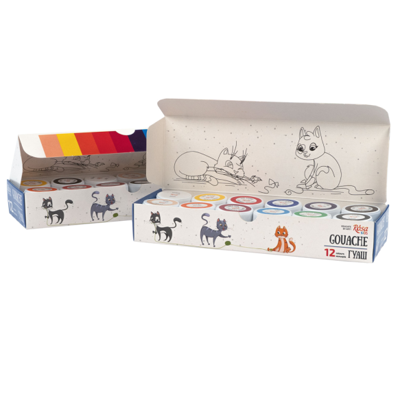 Набір гуашевих фарб 12×10мл ROSA Kids