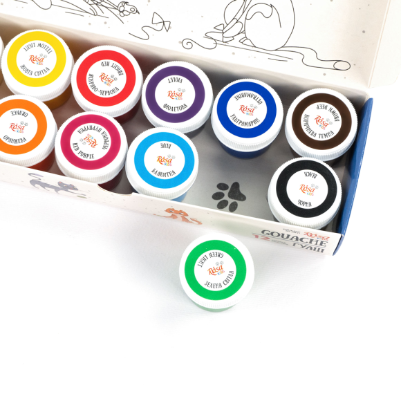 Набір гуашевих фарб 12×10мл ROSA Kids