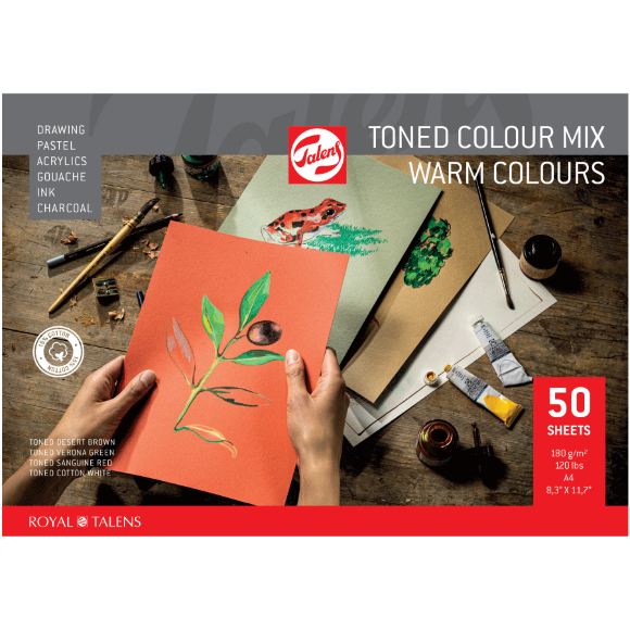 Склейка для пастели Talens А4 180г/м2 50л Теплые цвета Royal Talens