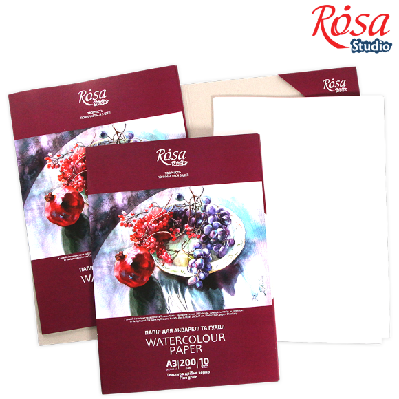 Папка для акварели Натюрморт 200г/м2 10л Мелкое зерно ROSA Studio Папка для акварели Натюрморт 200г/м2 10л Мелкое зерно ROSA Studio