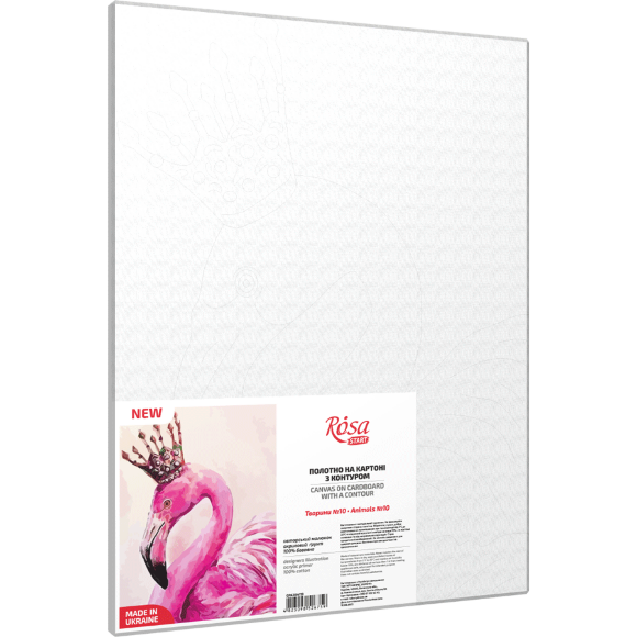 Полотно на картоне с контуром Животные №10 30х40 хлопок акрил ROSA START Полотно на картоне с контуром Животные №10 30х40 хлопок акрил ROSA START