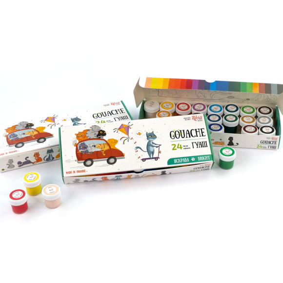Набір гуашевих фарб 24×10мл ROSA Kids