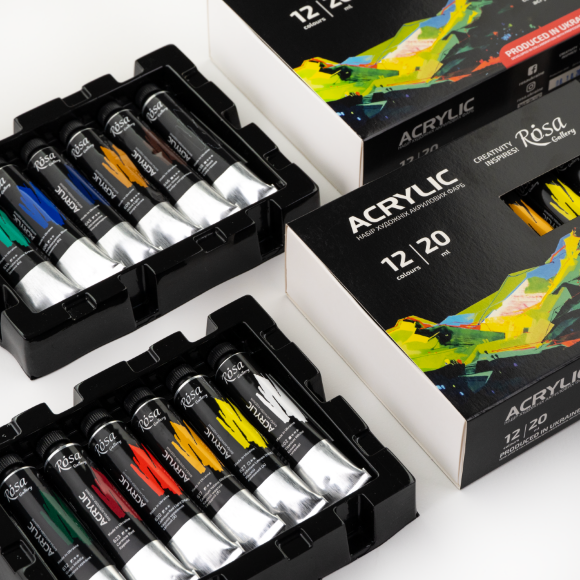 Набор акриловых красок 12х20мл в блистере ROSA Gallery