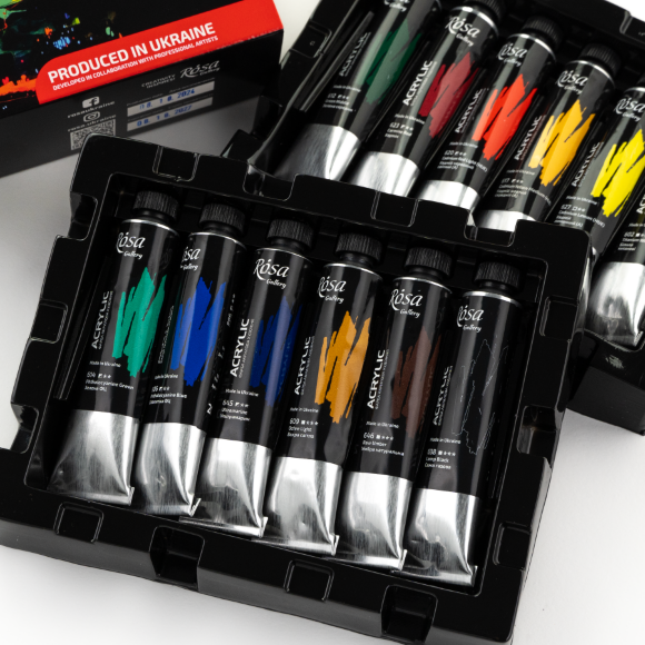 Набор акриловых красок 12х20мл в блистере ROSA Gallery