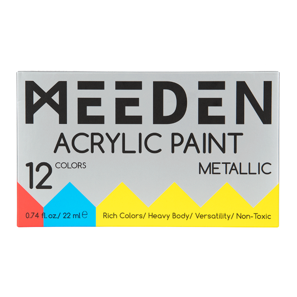 Набор акриловых красок Metallic 12×22мл MEEDEN