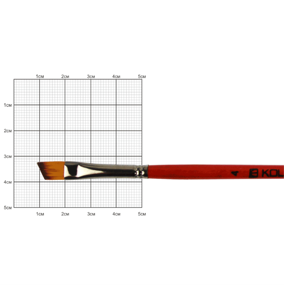 Кисть синтетика угловая Carrot 1097А №1 короткая ручка KOLOS