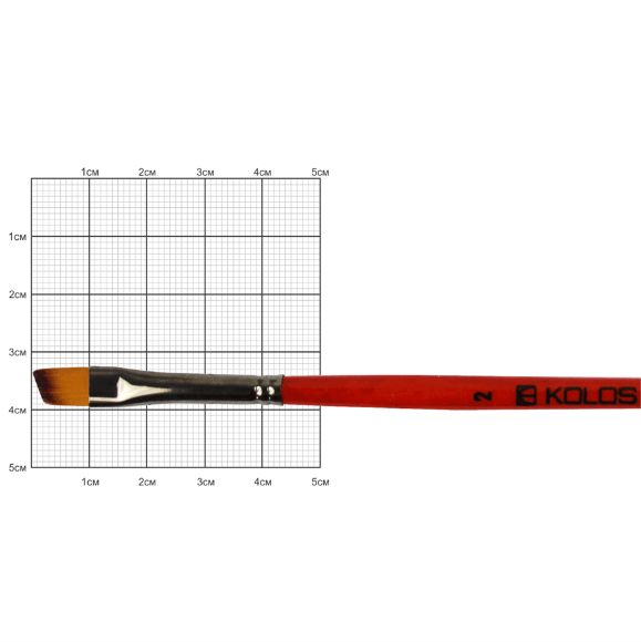 Кисть синтетика угловая Carrot 1097А №1 короткая ручка KOLOS