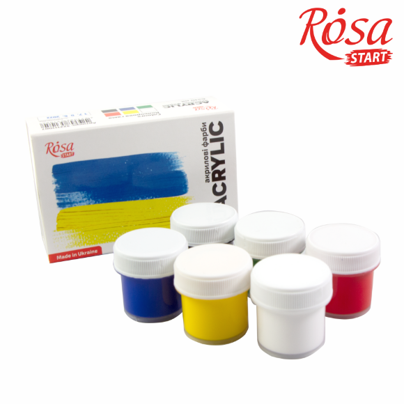 Набор акриловых красок Украина 6×10мл ROSA START
