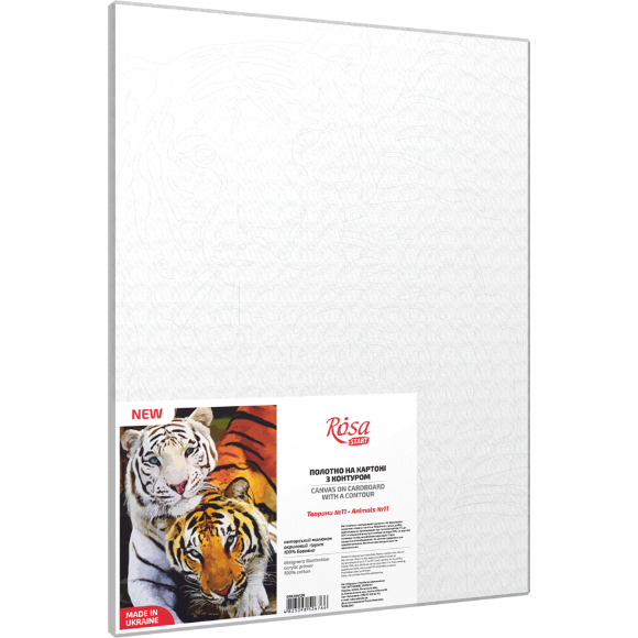 Полотно на картоне с контуром Животные №11 30х40 хлопок акрил ROSA START Полотно на картоне с контуром Животные №11 30х40 хлопок акрил ROSA START