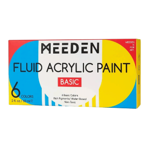 Набор жидких акриловых красок Fluid Basic 6×60мл MEEDEN