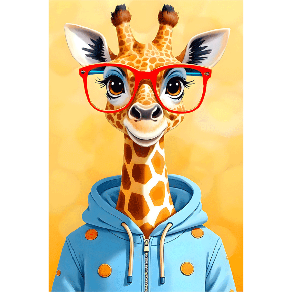 Холст на ХДФ с контуром Жирафа в очках 20×30 хлопок акрил Arteo Холст на ХДФ с контуром Жирафа в очках 20×30 хлопок акрил Arteo