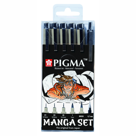 Набор линеров для манга MANGA PIGMA TOOL SET, 6шт., Sakura