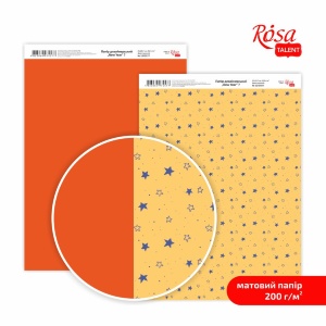 Бумага дизайнерская двусторонняя матовая „New Year“ 7 21х29,7см 200г/м2 ROSA TALENT