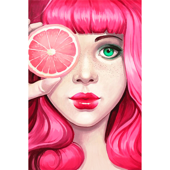 Холст на ХДФ с контуром Pink 20×30 хлопок акрил Arteo