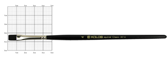 Кисть белка плоская Classic 3016 №2 короткая ручка KOLOS