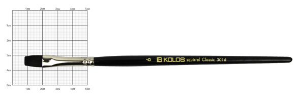 Кисть белка плоская Classic 3016 №2 короткая ручка KOLOS