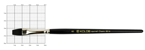 Кисть белка плоская Classic 3016 №2 короткая ручка KOLOS