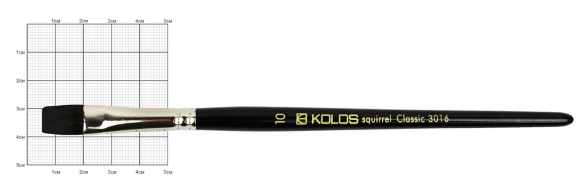 Кисть белка плоская Classic 3016 №2 короткая ручка KOLOS