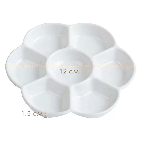 Фарфоровая палитра для акварели Цветок 12×12см MEEDEN Фарфоровая палитра для акварели Цветок 12×12см MEEDEN