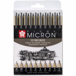 Набор линеров PIGMA MICRON 10 шт., черный Sakura