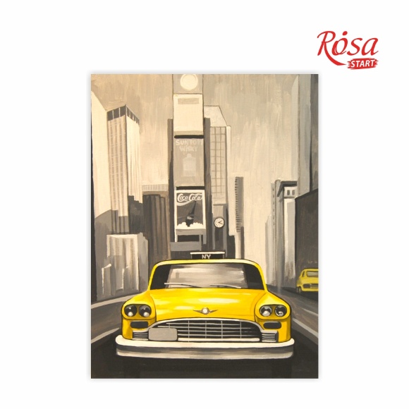 Холст на картоне с контуром Города Нью-Йорк 30×40 хлопок акрил ROSA START Холст на картоне с контуром Города Нью-Йорк 30×40 хлопок акрил ROSA START