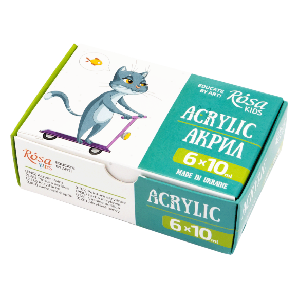 Набор акриловых красок Cats 6×10мл ROSA Kids