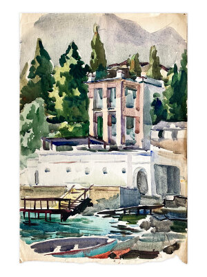 Акварель У пристани, художник Кокин Михаил Акварель У пристани, художник Кокин Михаил