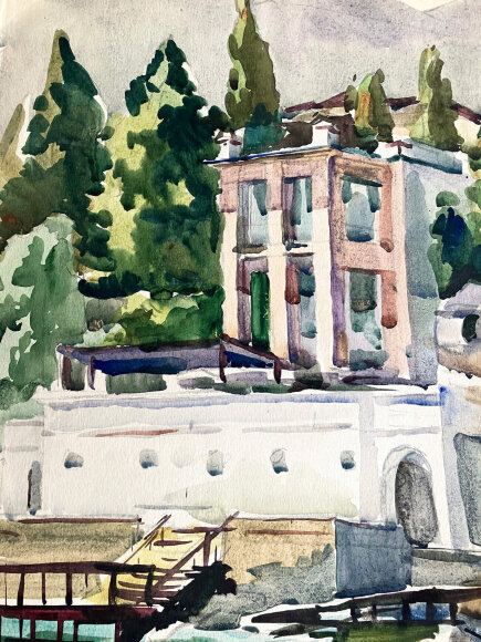 Акварель У пристані, художник Кокін Михайло