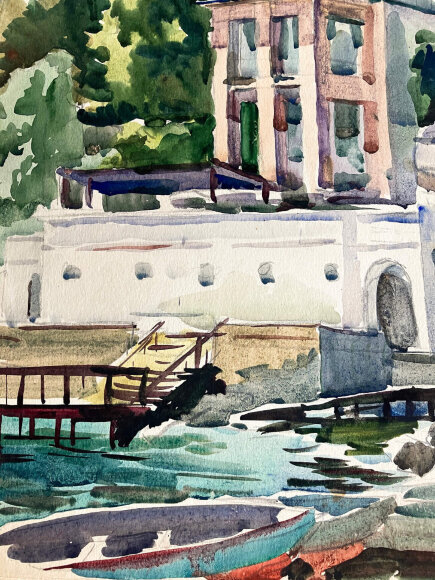 Акварель У пристані, художник Кокін Михайло