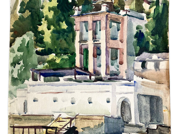 Акварель У пристані, художник Кокін Михайло