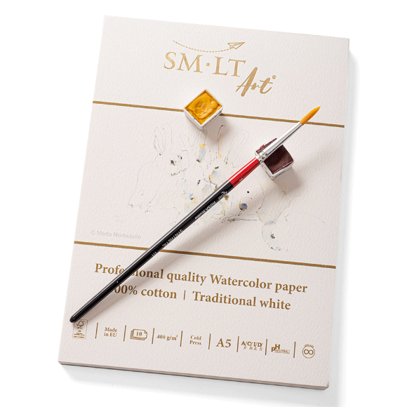 Склейка для акварели PRO CREATE А4 400г/м2 10л 100% хлопок SM-LT Art