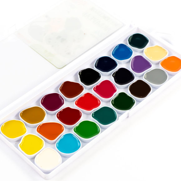 ROSA Kids Cats Watercolor Paint Set, 24 Colors, No Brushes