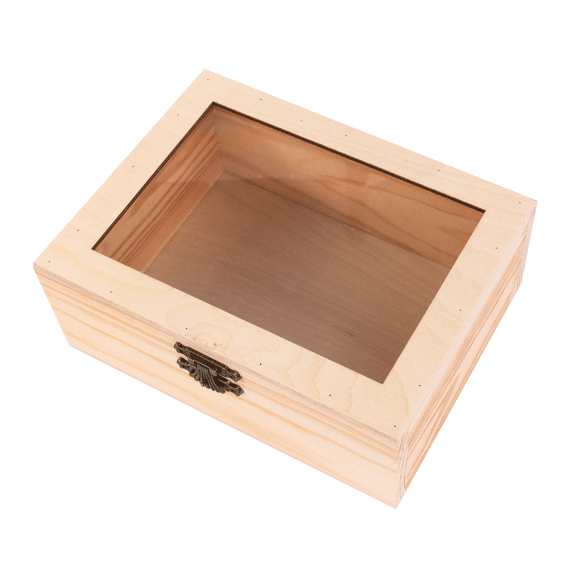 Ящик деревянный с замком и прозрачным верхом 20х15х8см ROSA Talent