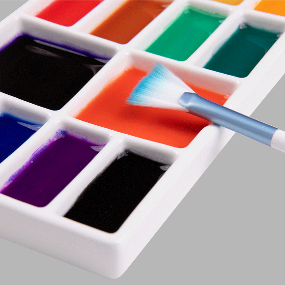 Фарфоровая палитра для акварели прямоугольная 14 лунок 10×19см MEEDEN Фарфоровая палитра для акварели прямоугольная 14 лунок 10×19см MEEDEN