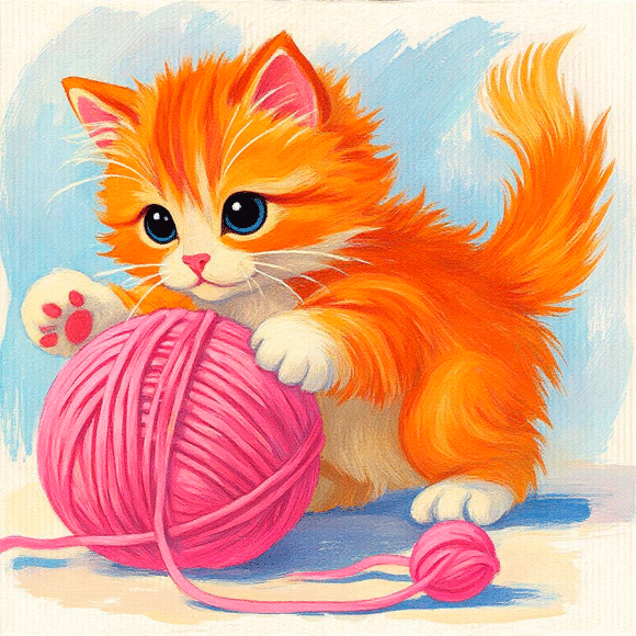 Полотно на ХДФ с контуром Рыжий котенок 20×20 хлопок акрил Arteo Полотно на ХДФ с контуром Рыжий котенок 20×20 хлопок акрил Arteo