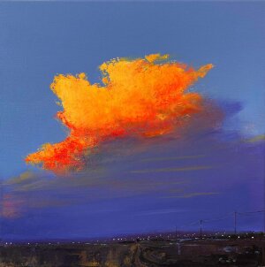 Painting Evening over the city, artist Igor Kuzmenko