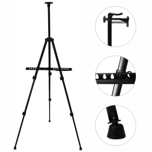 Мольберт-треногая алюминиевая черная высота 125см высота полотна до 83см (15301) D K ART & CRAFT
