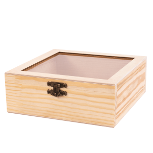 Ящик деревянный с замком и прозрачным верхом 20х20х8см ROSA Talent