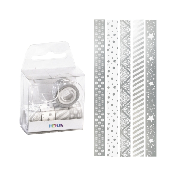 Heyda Silver Shades Paper Tape Set (5 pcs) Heyda Silver Shades Paper Tape Set (5 pcs)