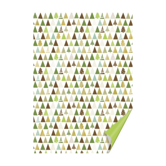 Бумага с рисунком "Елки" А4(21х29,7см) двухсторонняя Зеленая 300г/м2 Heyda