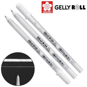 Ручка гелевая FINE 05 (линия 0.3mm) Gelly Roll Basic Белая Sakura