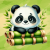 Холст на ХДФ с контуром Cute Panda 20×20 хлопок акрил Arteo