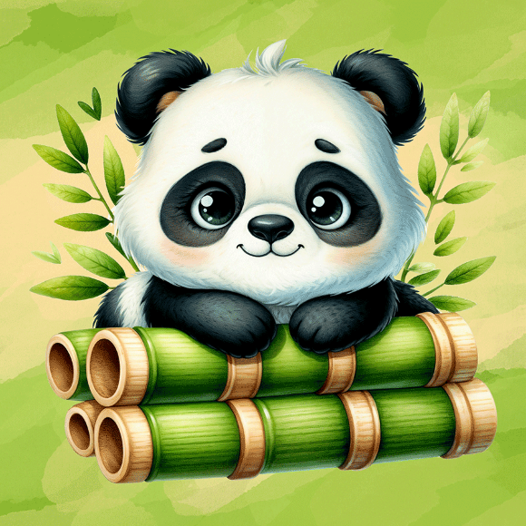Холст на ХДФ с контуром Cute Panda 20×20 хлопок акрил Arteo