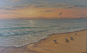Painting Seagull on the Shore, artist Tetiana Matviiuk