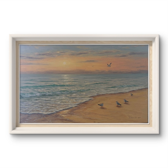 Painting Seagull on the Shore, artist Tetiana Matviiuk
