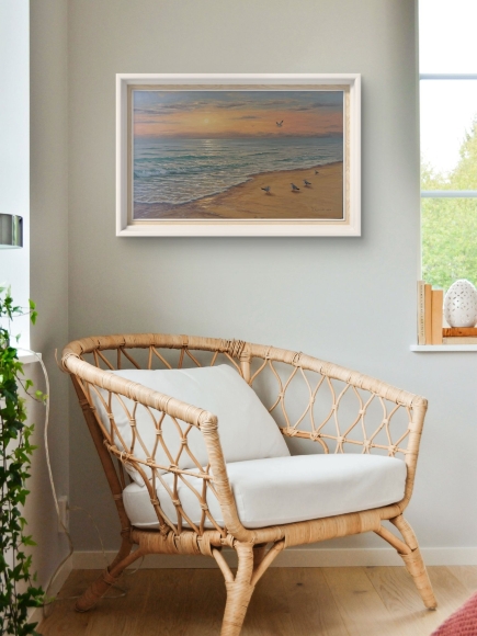 Painting Seagull on the Shore, artist Tetiana Matviiuk