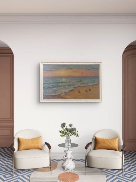 Painting Seagull on the Shore, artist Tetiana Matviiuk