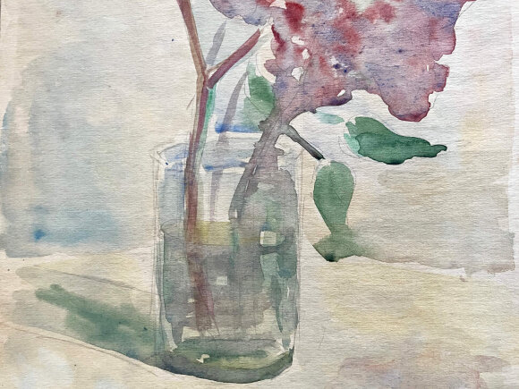 Акварель Сирень, художник Кокин Михаил Акварель Сирень, художник Кокин Михаил