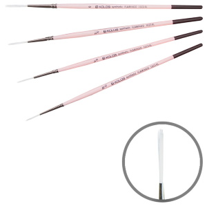 Кисть синтетика лайнер Flamingo 1023RL №10/0 короткая ручка KOLOS