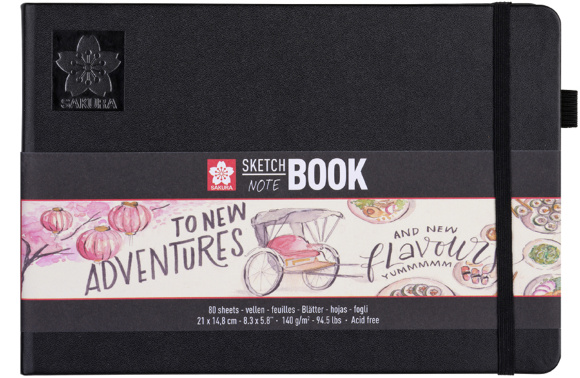 Блокнот Sakura Sketch A5 (14,8х21 см) 140 г/м2 80 л кремово-белый Sakura